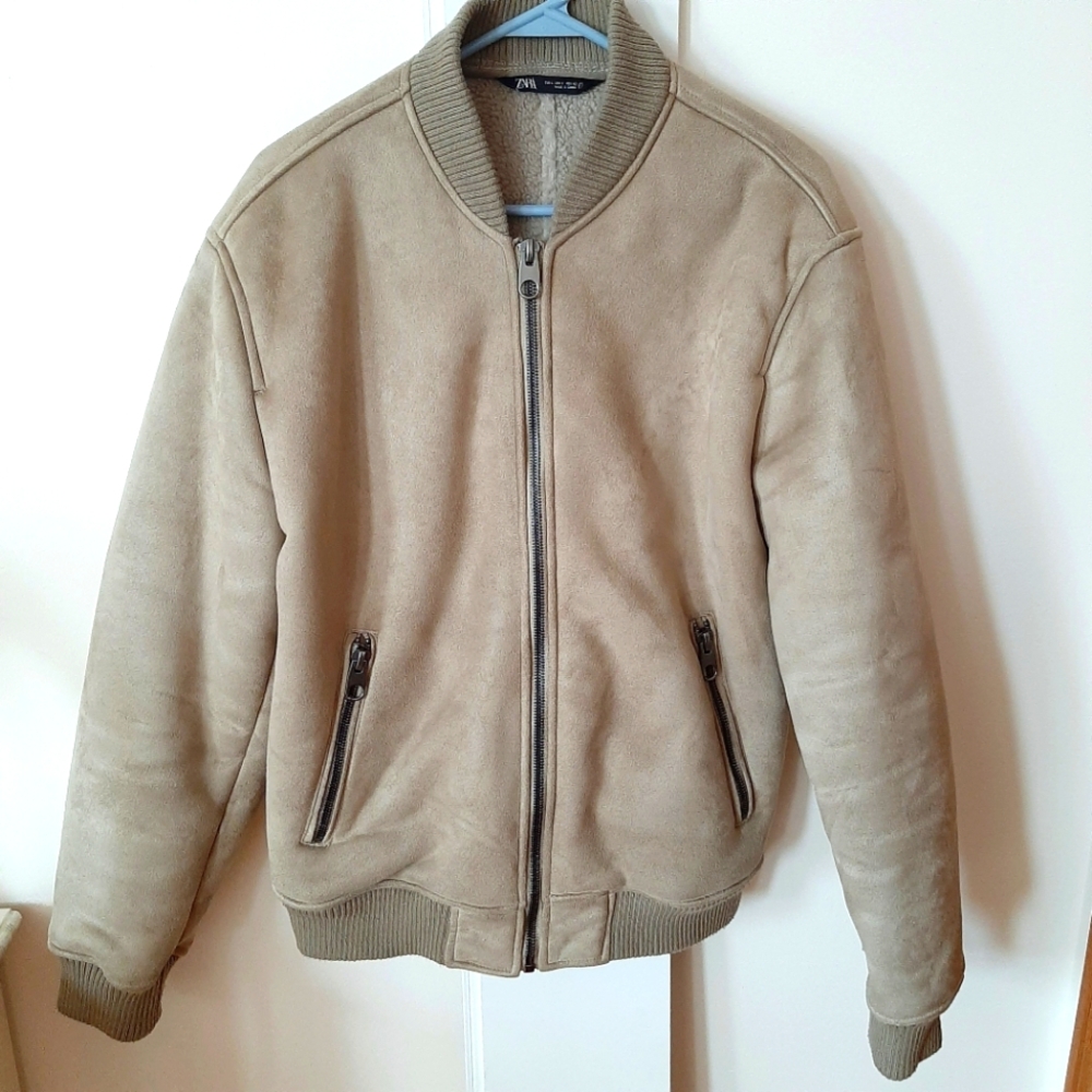 Zara Men's Tan Bomber Jacket